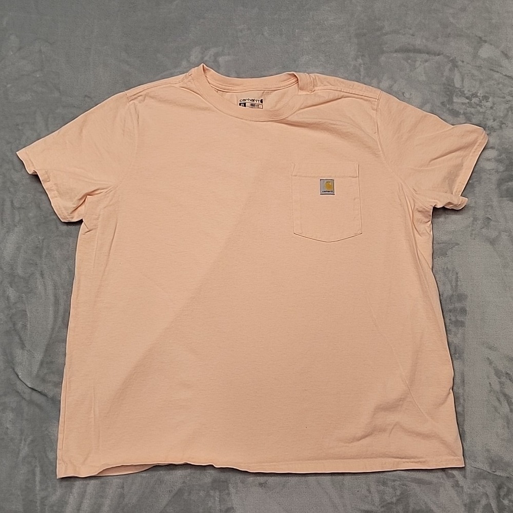 Carhartt Shirt Womens 2X Peach K87-W Loose Fit Pocket Short Sleeve Cotton Tee